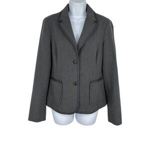 Lands' End Wool Blend Blazer Jacket With Button Accents & Pockets Women's Size 8